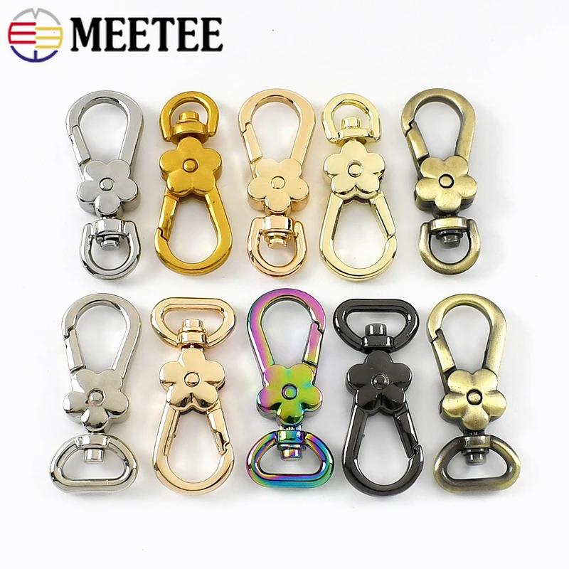 

2/4/10Pcs Color Metal Buckles Keychain Swivel Lobster Clasp Bag Straps Spring Snap Hook Carabiner Clips DIY Hardware Accessories