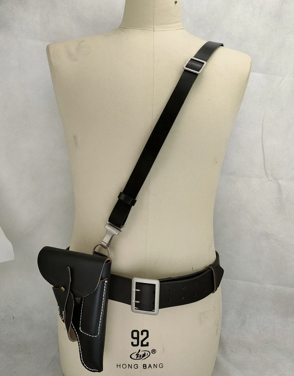 Ensemble de supports militaires à double griffes pour la reconstitution militaire, armée allemande WW2, ceinture en cuir noir et officiel, croix Astro, épaule Astrop