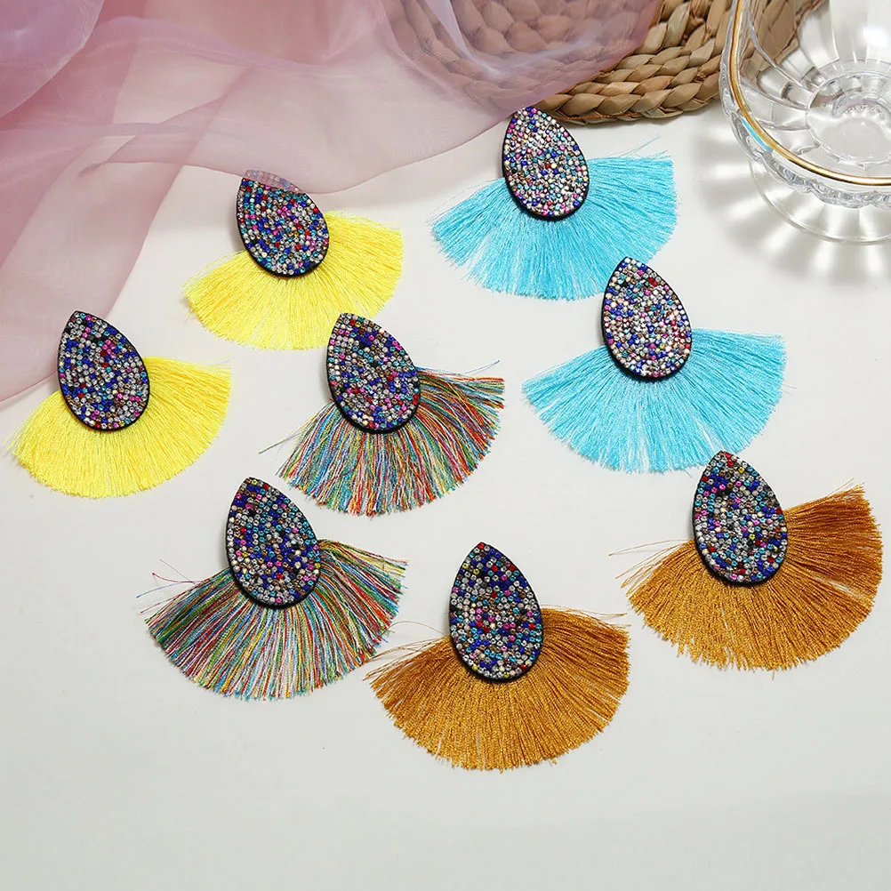 

4Pairs Tassels Earrings Premium Material Durable Safe Multiple Occasions Accessories Tassels Earrings Fashion Eardrops