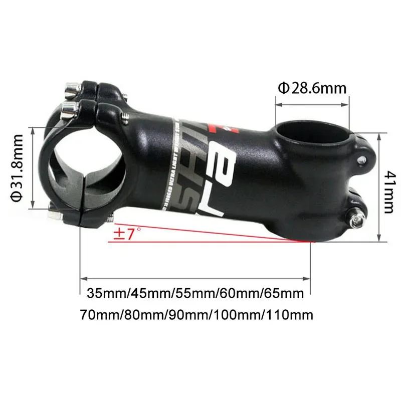 SHIKRA Ultralight Bicycle Stem 31.8mm Handlebar 7 Degree Road/Mountain Bike Stem - 90mm