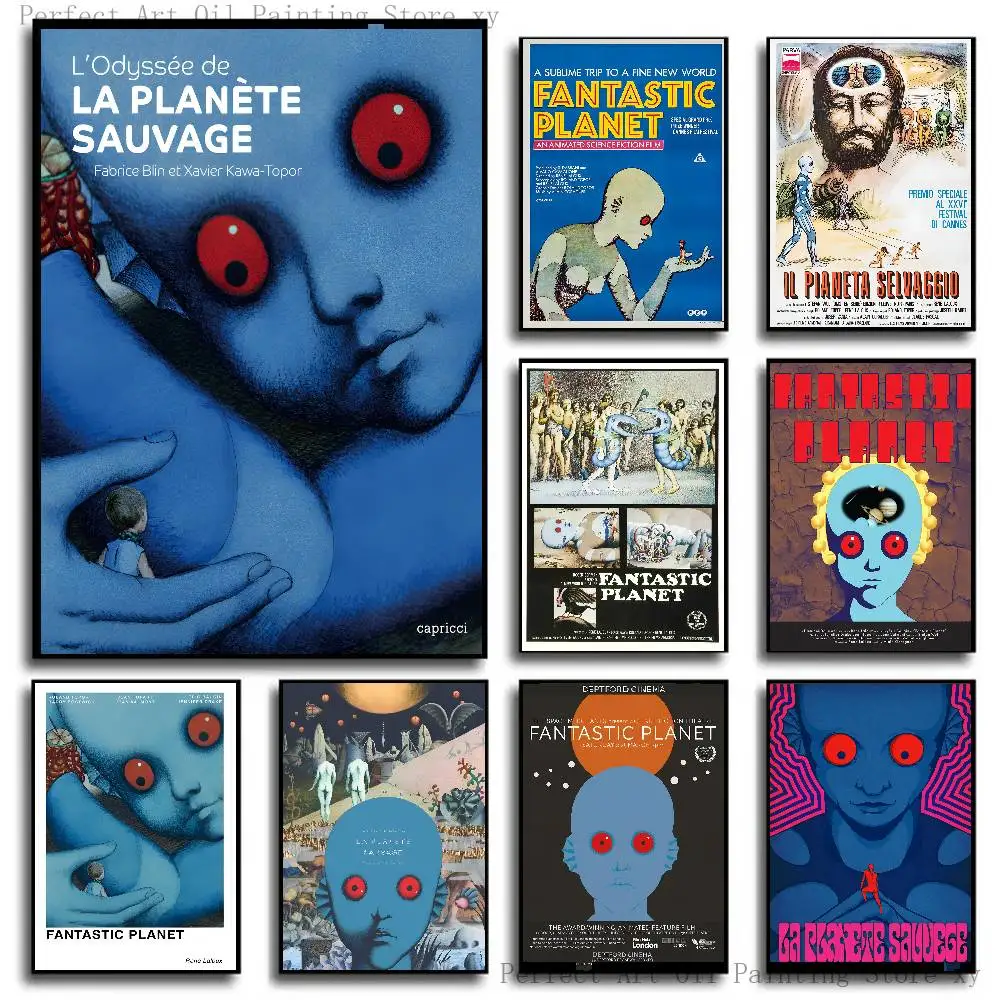 Classic Science Fiction Movies Fantastic Planet Poster Self-adhesive Art Room Entrance Restaurant Wall Decor Art Painting