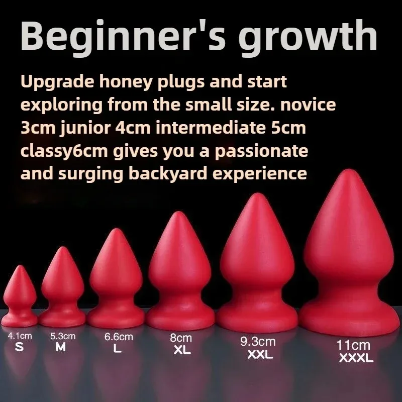 S-XXXL Huge Anal Plug Liquid Silicone Soft Conical Butt Plug Big Anal Dildos for Women Men G-spot /prostate Massage 18+ Sex Toys view 5