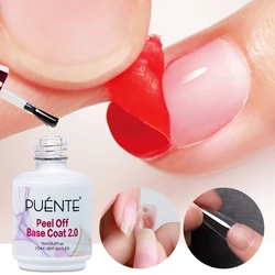 PUENTE New 15ML Peel Off Base Coat Clear Function UV Nail Gel No Need Remover Peelable Varnish Nail Tips Glue Gel No Hurt Nails