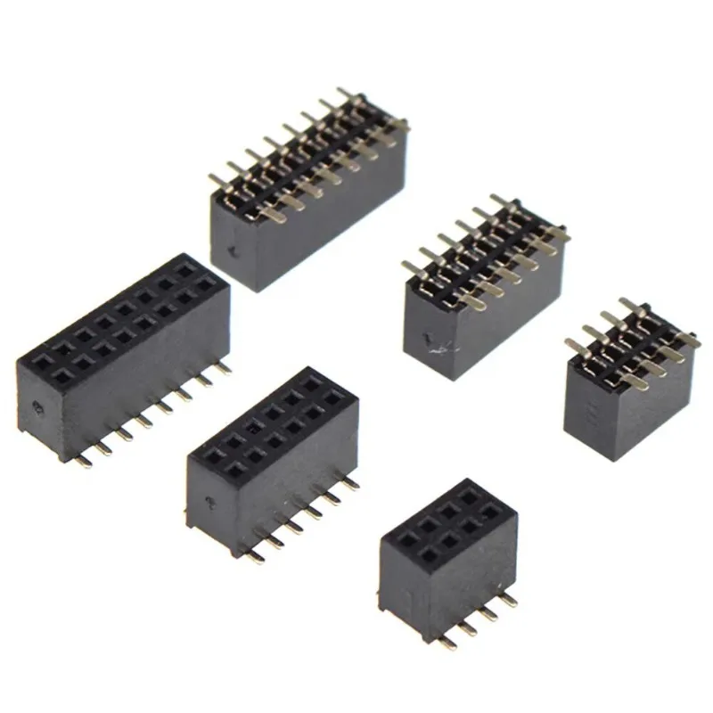20PCS 10PCS 1.27mm Pitch Double Row SMT Female Header, 23/4/5/6/8/10/12/15/20/40P Gold Plated