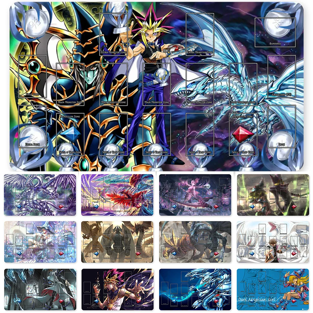 HOT OCG Playmat Blue-eyes Ultimate Dragon Dark Magician Duel Monsters Playmats Compatible for YuGiOh TCG + Free Bag - ygo (33)