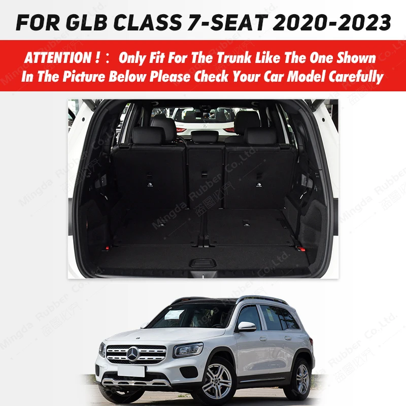 Pełne mata do bagażnika pokrycia dla Mercedes Benz GLB Class 7-Seat X247 2020-2023 2022 2021 bagażnika samochodu osłona akcesoria ochronne wnętrza