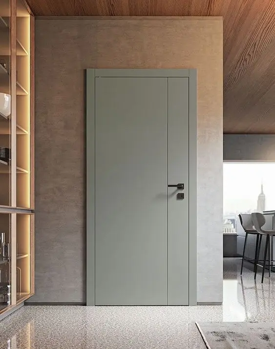 CBMmart 2024 Interior Latest Design Wooden Rounded MDF PVC Door Swing Double Glass Entry Doors Solid Wood Building Project