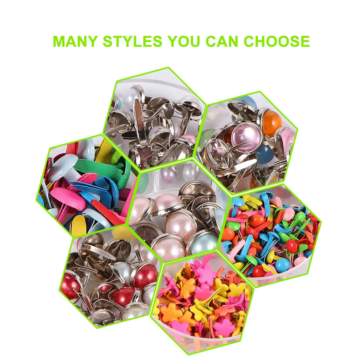 

1 Box 6-12Mm Mixed Metal Mini Colorful Brads Mushroom Nails Diy Craft Handmade Safe Round Design Sewing Tool Accessories