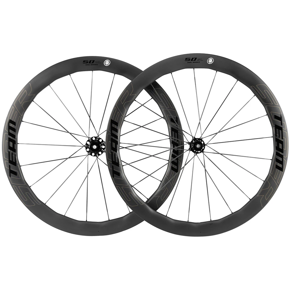 SUPERTEAM Hot Sale 700C Carbon Road Bicycle Clincher U Shape Wheelset 50mm  Bike Wheels UD Matte 28 mm Width U Shape 3.3 spoke