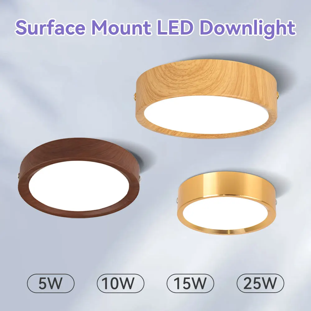 

Flush Mount ceiling light 3 Color Panel Lamp 5W 10W 15W 25W for Bedroom Living room indoor surface install