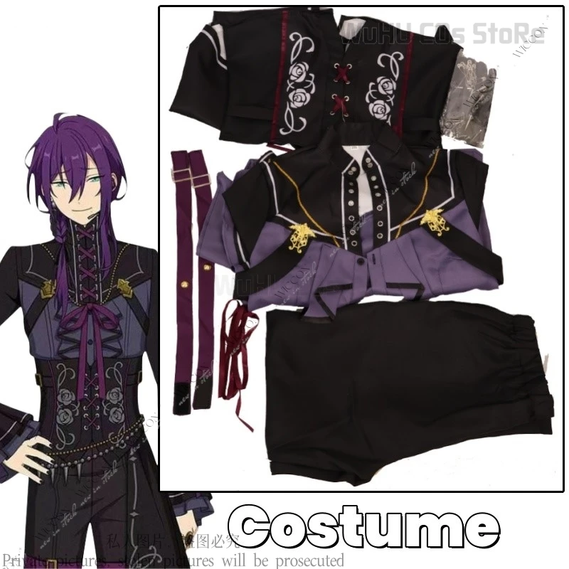 Ayase Mayoi Anime Ensemble Stars 2 Cosplay Costume Men Halloween Carnival Role Play Wig Jacket Pants Belt Accessories Full Suit