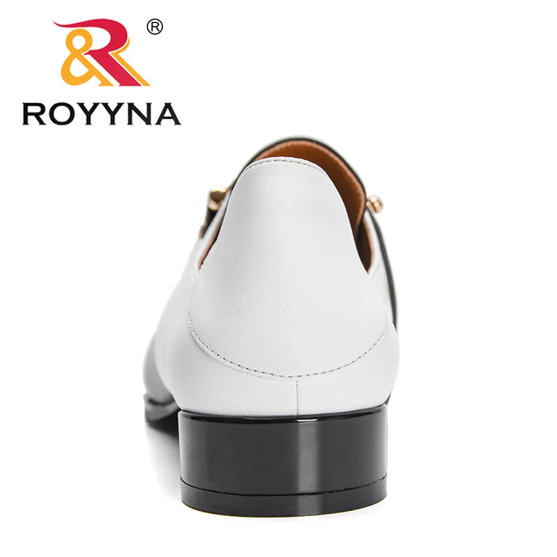 ROYYNA 2022 New Designers Genuine Leather Round Toe Colorful Square Heels Pumps Women Party Handmade Large Size Shoes Feminimo