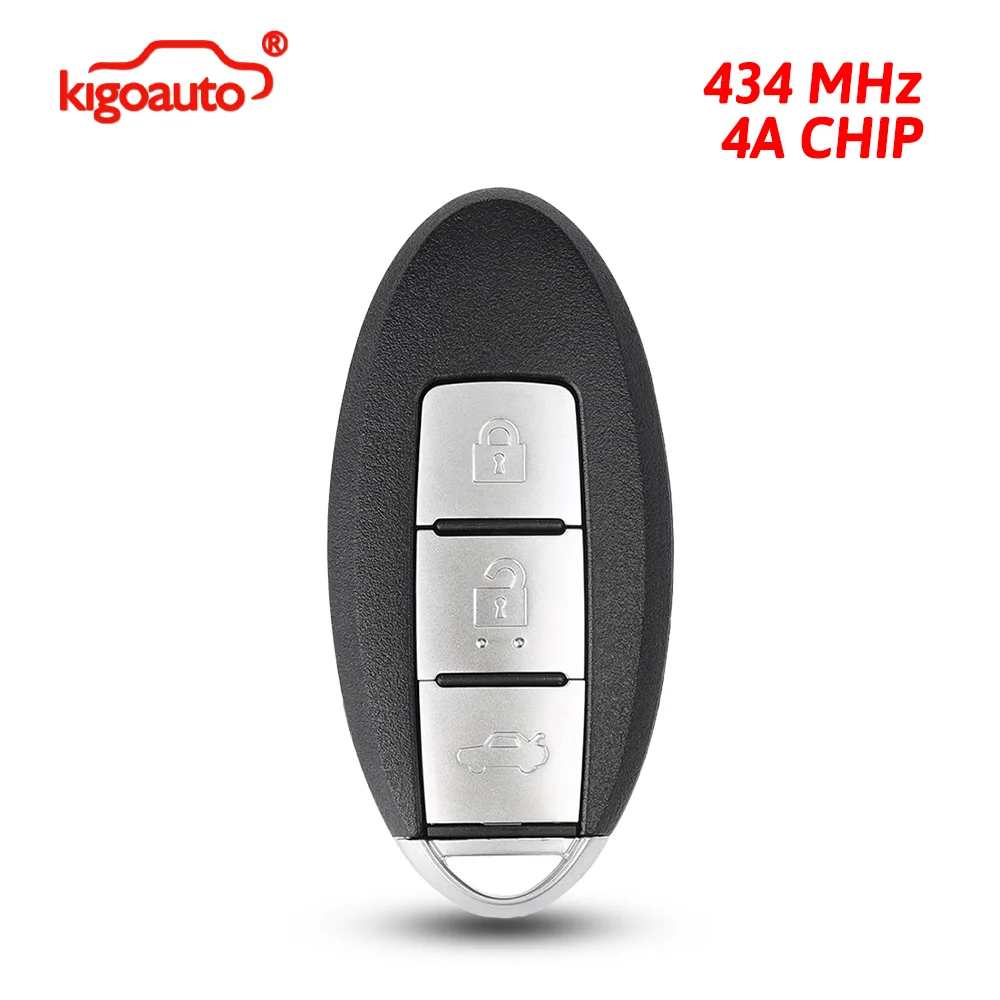 kigoauto Smart Key 3 Button Trunk FSK 434 MHz PCF7953M HITAG AES 4A CHIP NSN14 For 2013-2015 Infiniti Q50 PN 285E3-4GR5C