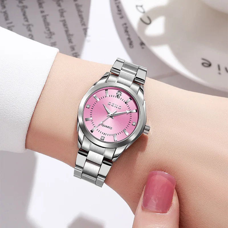 Mayzhisu senhoras relógio feminino luz de luxo retro feminino quartzo relógio de pulso à prova dwaterproof água negócios feminino aço inoxidável