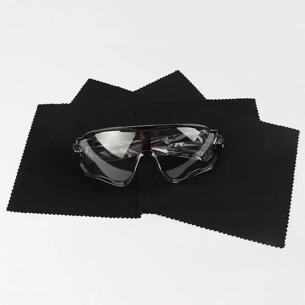 10pcs lot Black Microfiber Sunglasses Eyeglasses Cleaning Cloth 13*13cm Glasses Eyewear Clean Lens Cloth Accessories