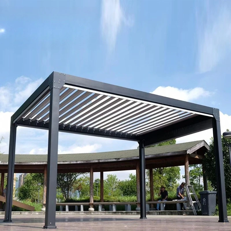 Outdoor awning aluminum European style, gazebo house barbecue tent villa courtyard scenic area leisure moonlight shed