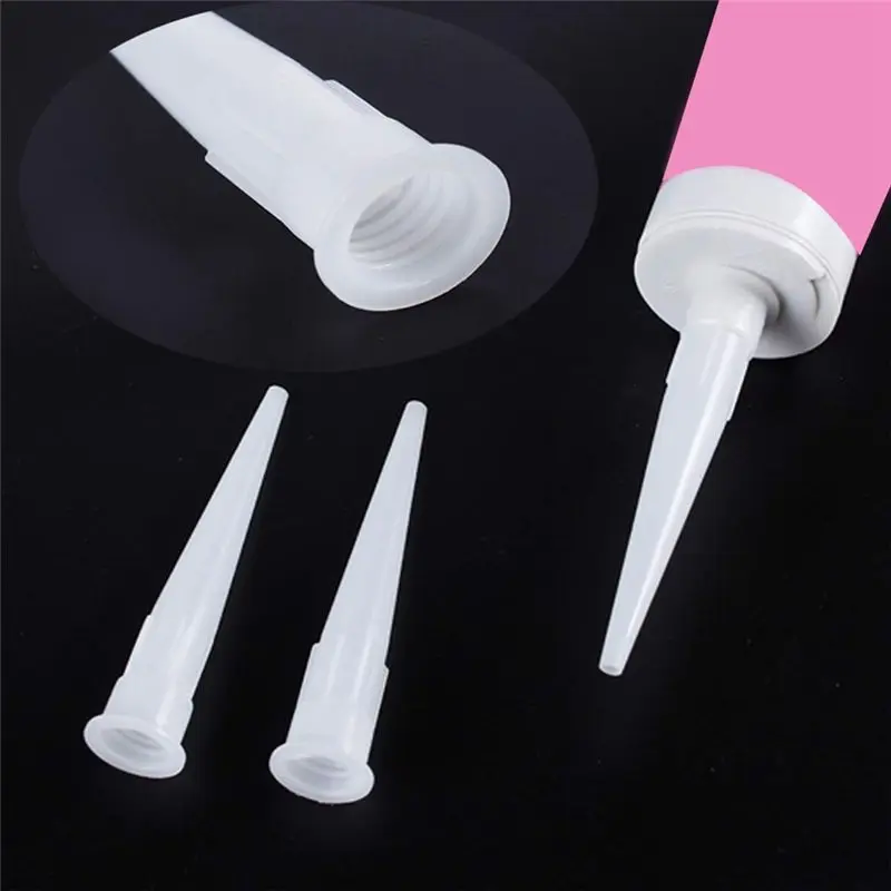 A24I 100 PCS Plastic Caulking Nozzles Extender Caulk Nozzle Tip Tool for Caulk Nozzles Applicator, Easy to Use, White