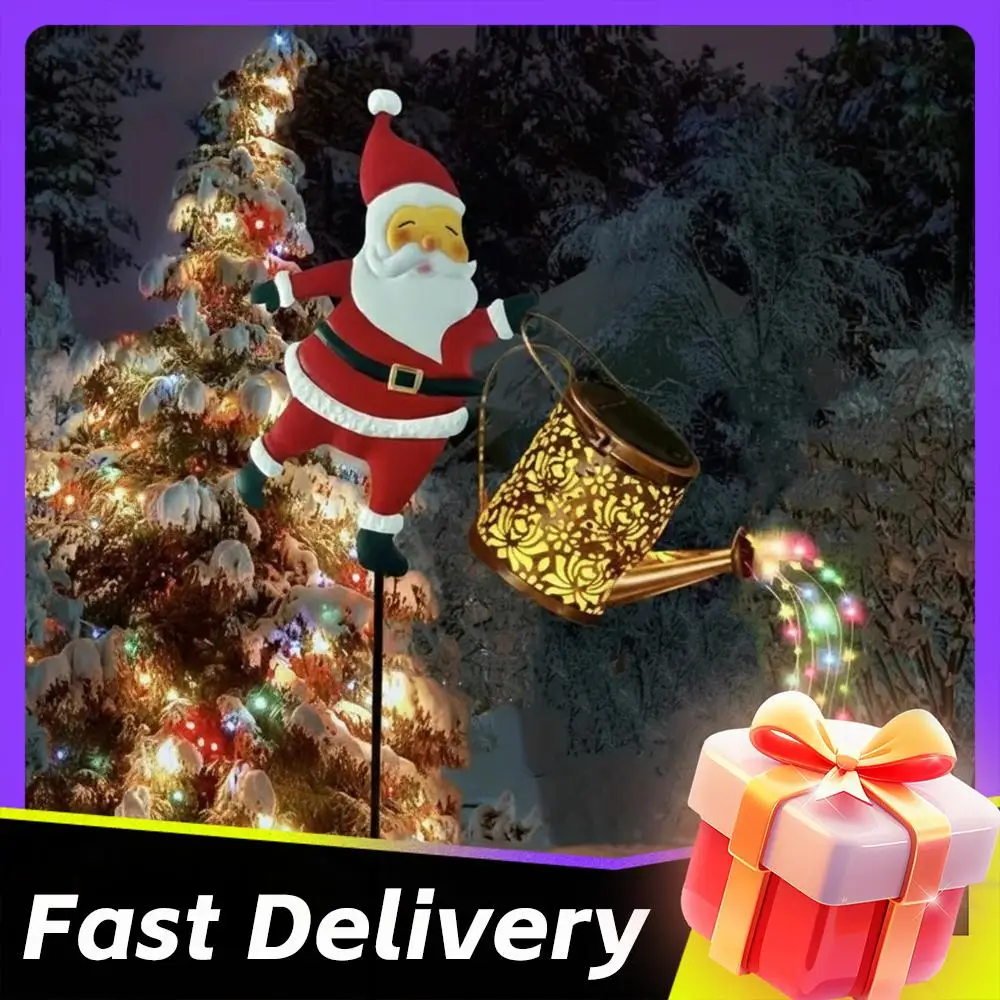 

Креативные рождественские солнечные чайники, садовый газон, двор, Санта-Клаус, чайник, наземная лампа, ночные огни, двор, лужайка, Рождественский декор