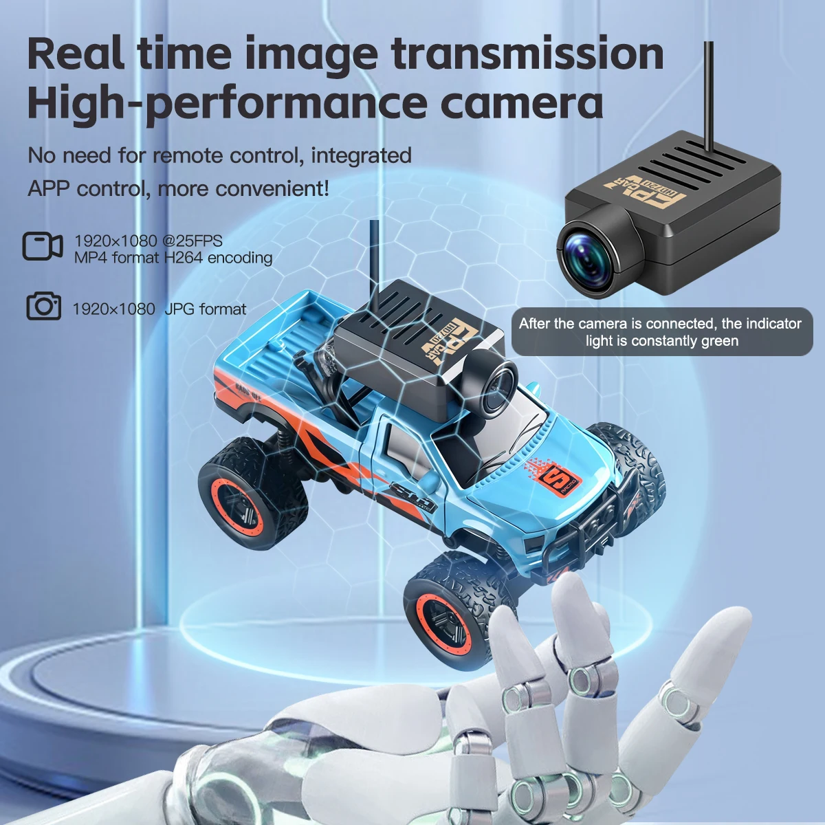 Wltoys 6407 6407-C 1:64 Auto RC FPV Mini con Telecamera Monitor Controllo WiFi App Alta Velocità Drift Racing Veicolo Giocattolo da Scrivania Regalo