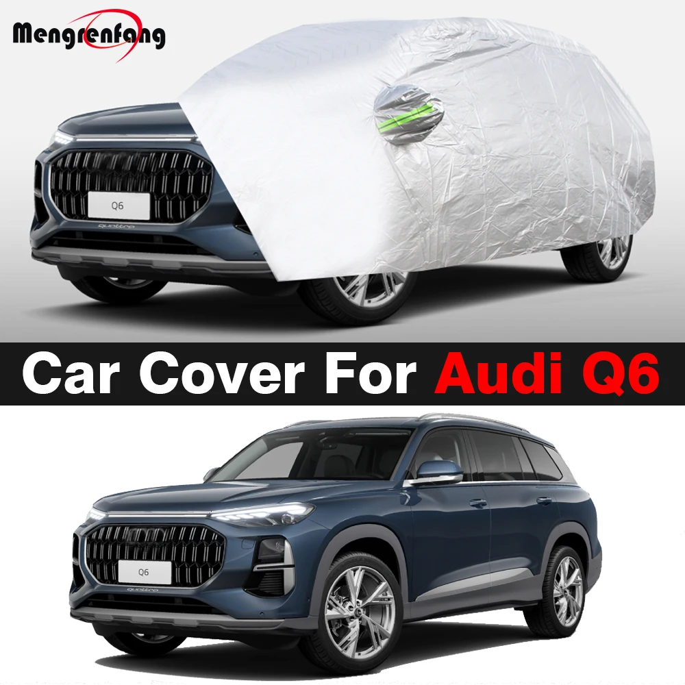 

Full Car Cover Outdoor Sun Anti UV Rain Snow Scratch Prevent Windproof SUV Cover For Audi Q6 2021-2025 (Except E-Tron Model)