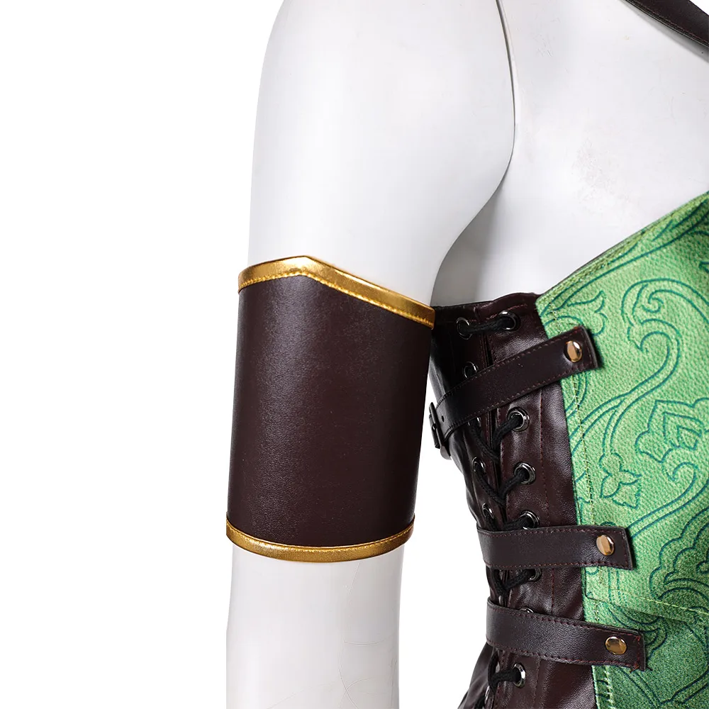 Anime Mortal Disguise Female Jade Deluxe Green combat suit Halloween Carnival Cosplay Costume Kombat 2 Fantasia Suit
