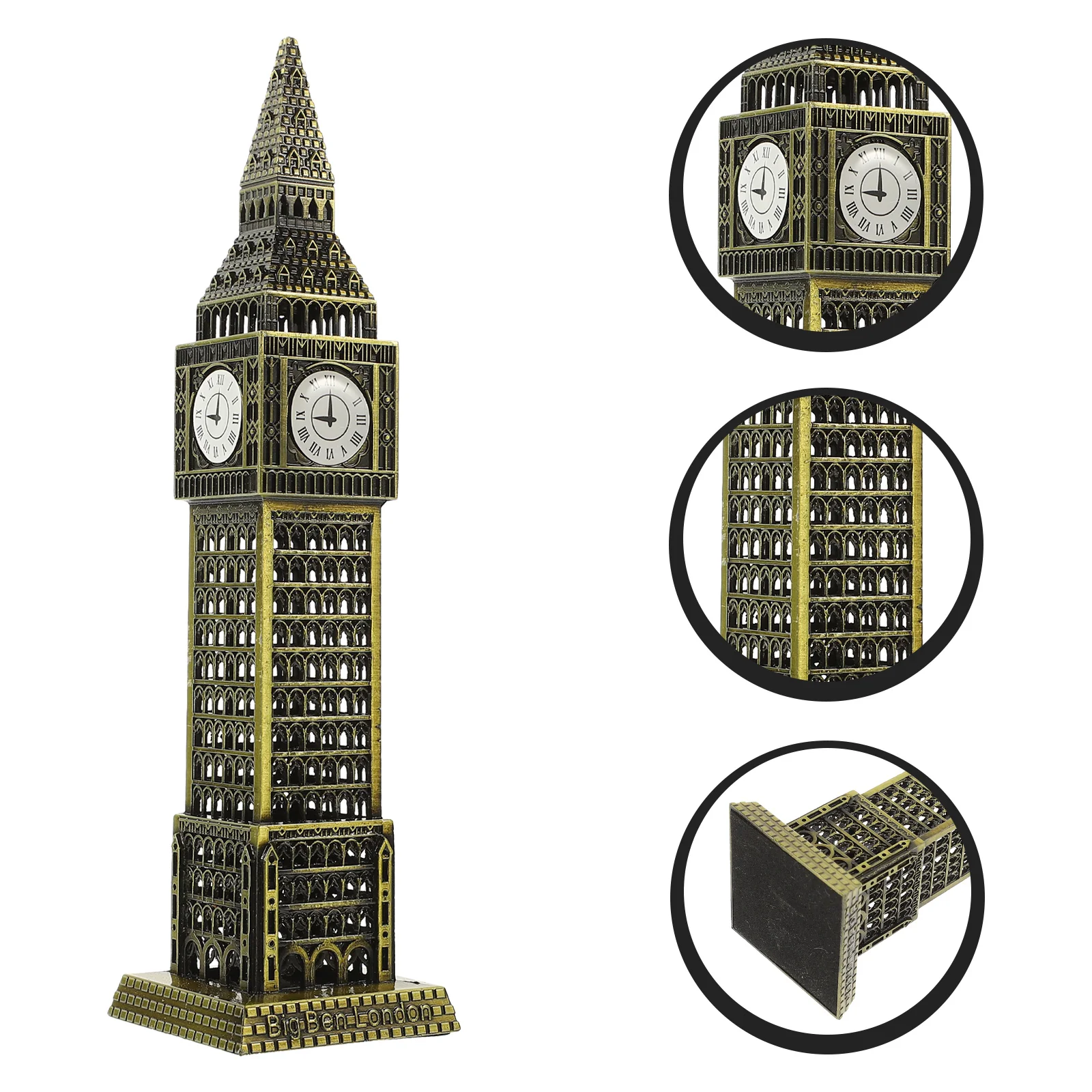 British Big Ben Model 3D Big Ben Clock Tower Figurine Alloy Building Model Crafts Toy Retro London Souvenirs Vintage Home Decor