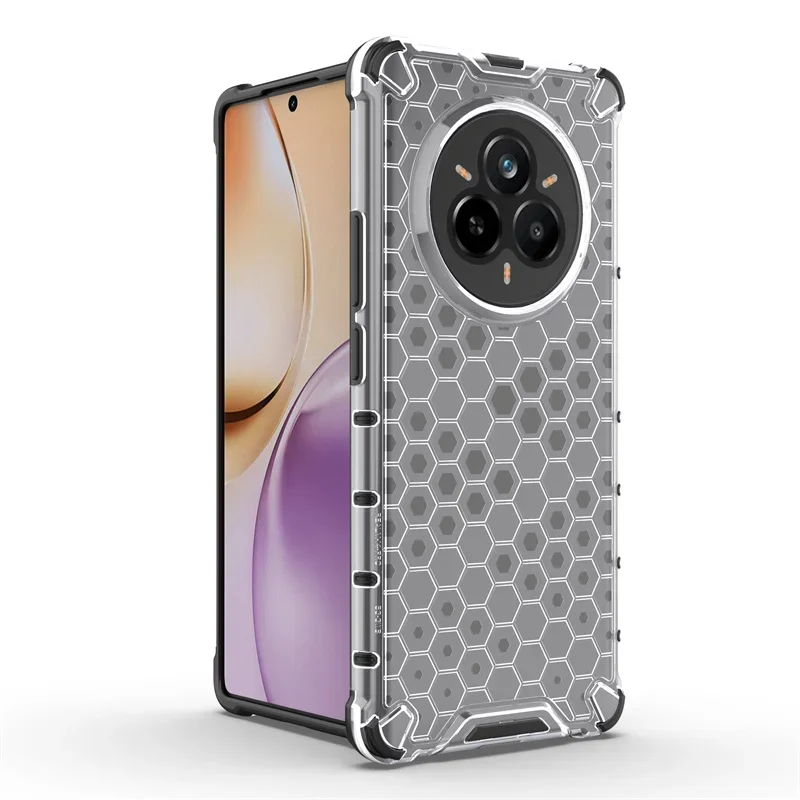 Realme 14 Pro 5G 소프트 TPU 범퍼 용 충격 방지 갑옷 케이스 Realmi Real me Realme14 Pro + Plus 5G Coque 용 하드 PC 커버 지우기