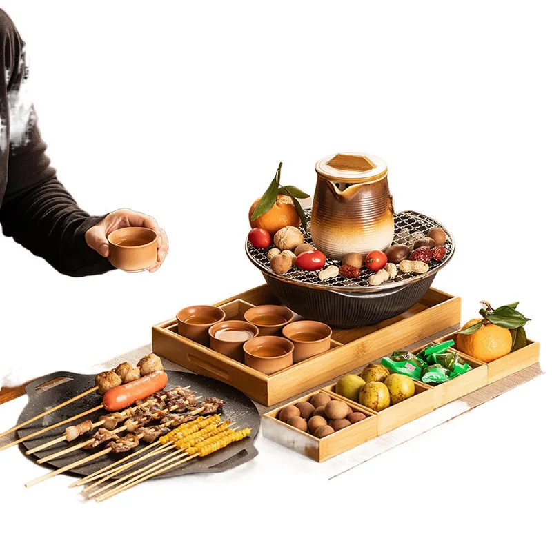 

Household electric ceramic stove tea making set, indoor can and can tea maker barbecue set