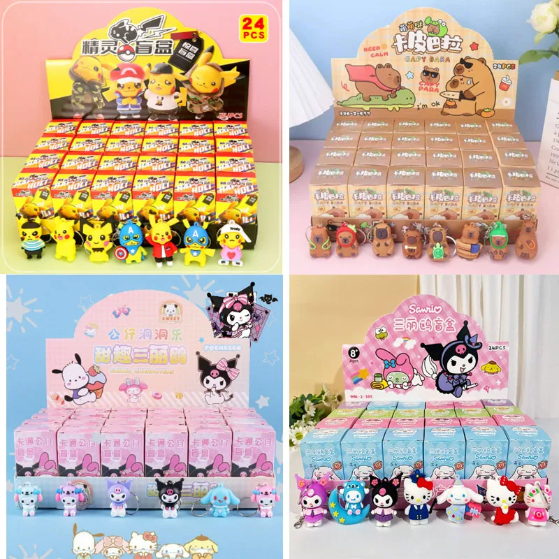 

2025*Аниме Sanrio Hello Kitty Kuromi брелок-подвеска фигурки Покемон Пикачу брелок слепая коробка игрушка для детей Рождественский подарок