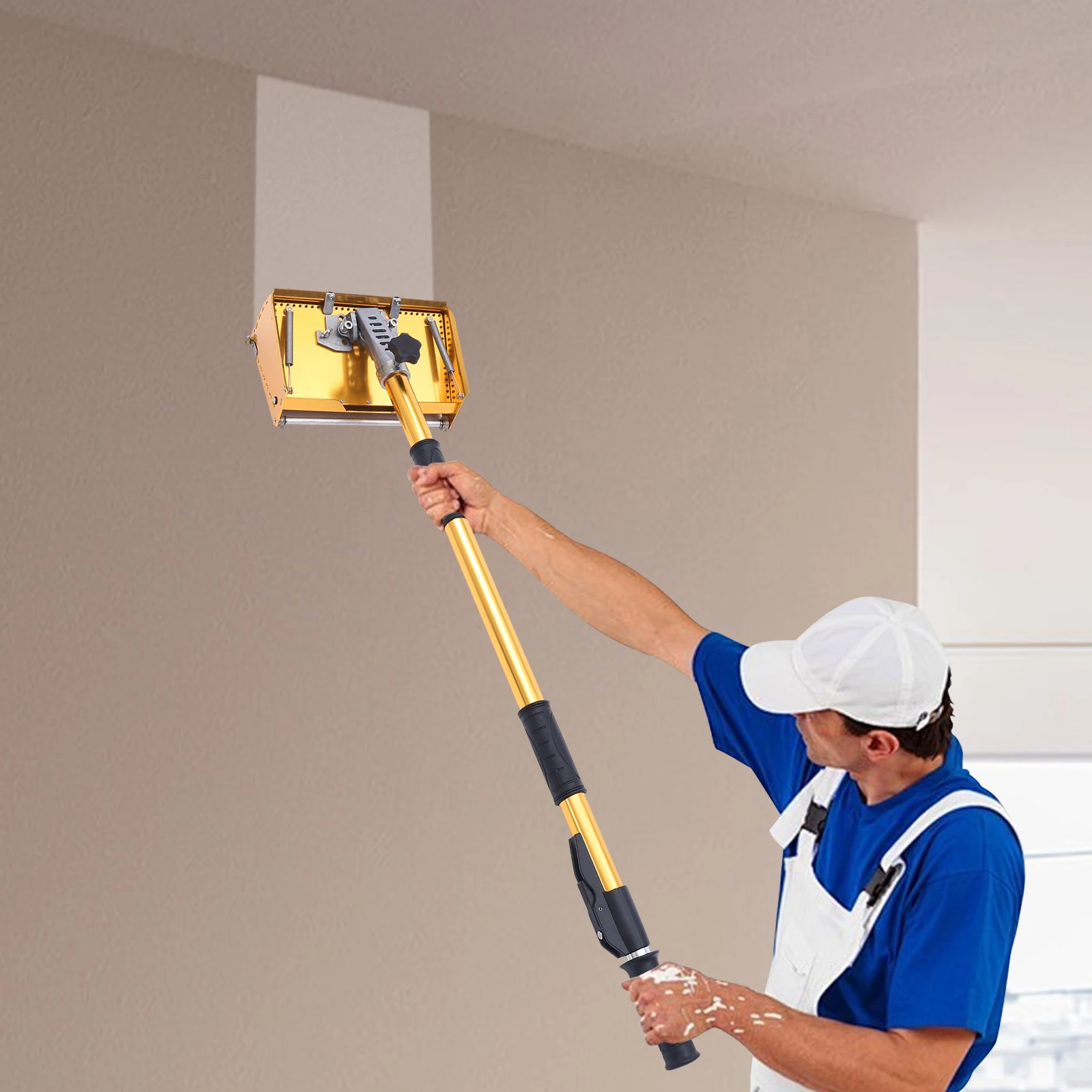 Verstellbarer Trockenbau-Spachtel, Aluminiumlegierungs-Spachtelwerkzeug mit 1,05–1,68 m langem Teleskopgriff für Wand- und Deckenputzarbeiten – Detail 11