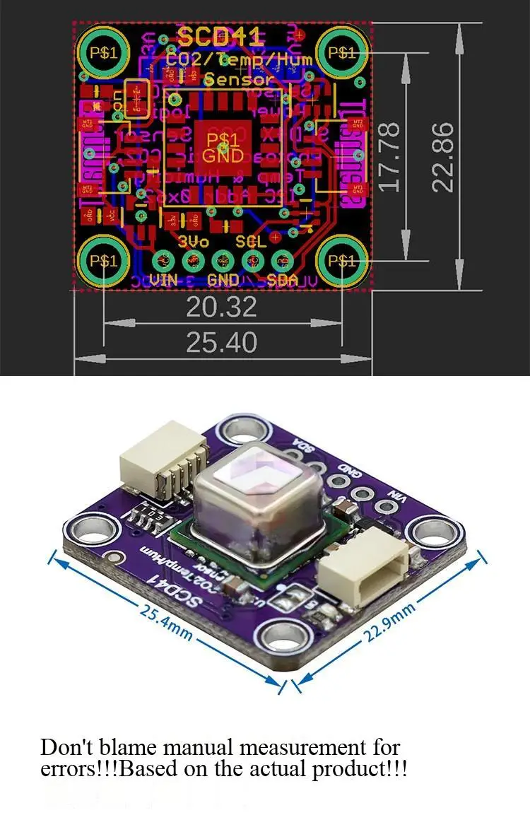 I2C SCD41 Echter CO2-, Temperatur- und Feuchtigkeitssensor für Qwiic – Detail 3