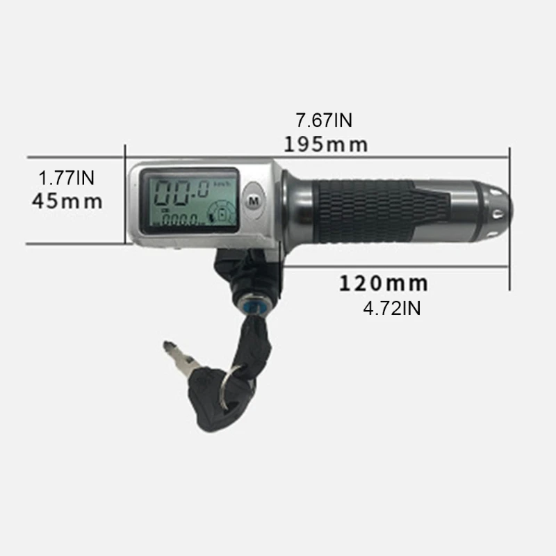 36V/48V/60V LCD Display Panel Thumb Throttle Voltage for Key Switch Lock with Odometer for Electric Bike/Scooter/Ebike