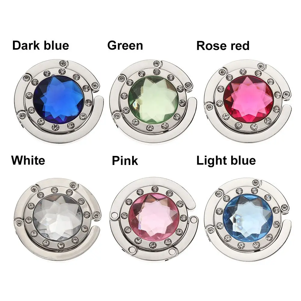 1 PC Portable Metal Foldable Bag Purse Hook Handbag Hanger Diamond Folding Table Hook Table Hanger Desk Hooks