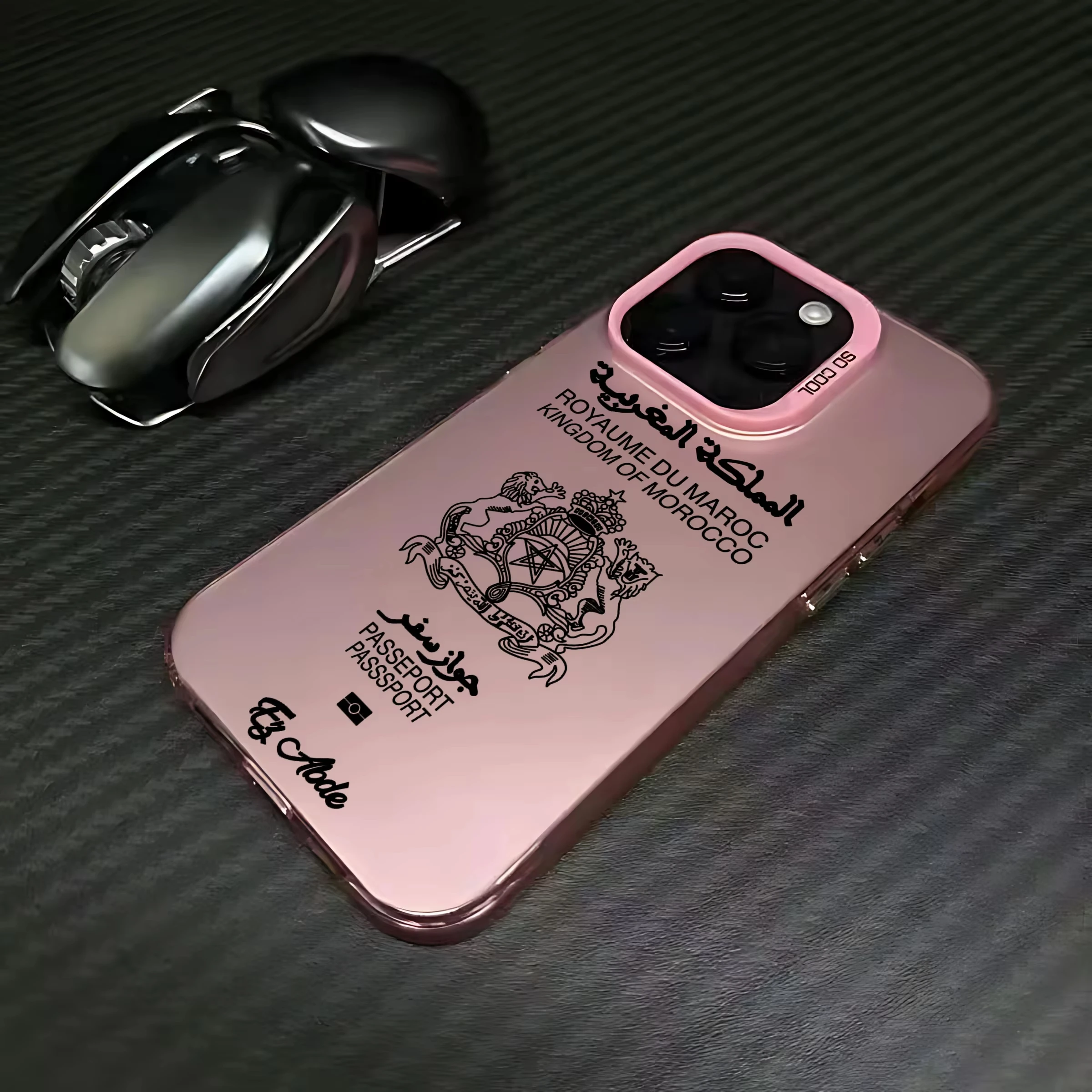 المغرب جواز السفر جراب هاتف آيفون 17 الهواء 16 15 14 13 12 11 برو ماكس XS XR 15Plus 16E 17Pro كاندي ماتي للصدمات الغطاء الخلفي