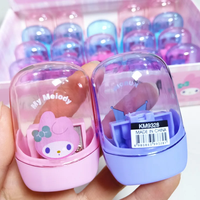 20/40pcs Cartoon Sanrio Double Hole Pencil Sharpener My Melody Kuromi Hello Kitty Characters School Supplies Wholesale