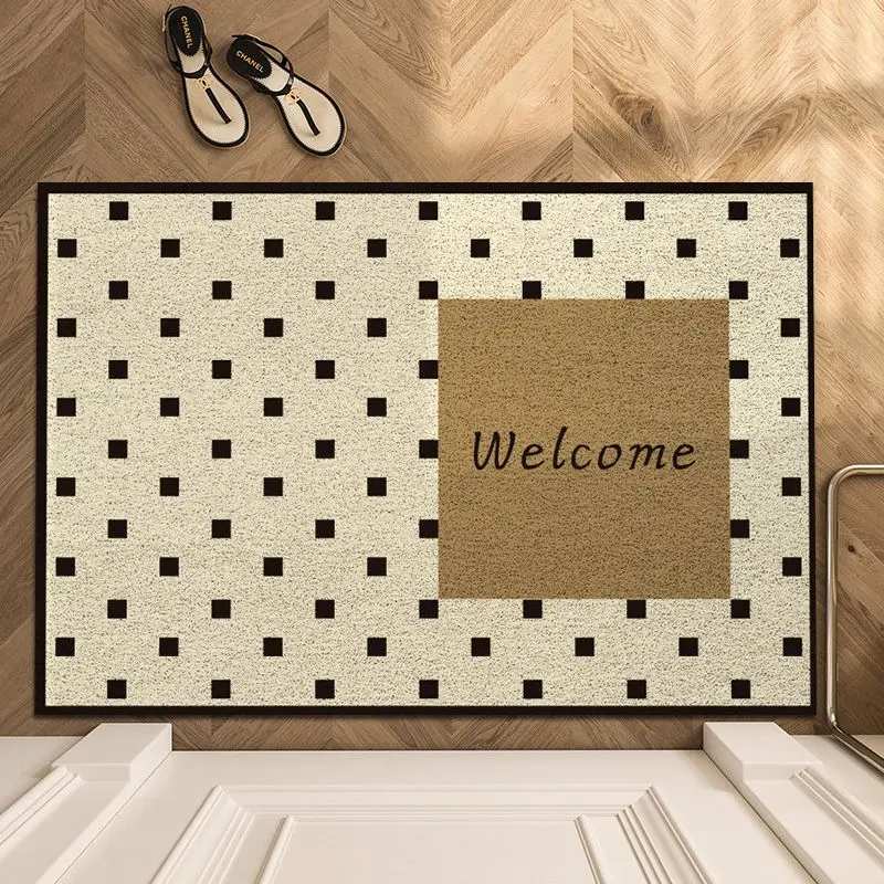 Door floor mat, dust removal silk ring, door mat, American retro door floor mat, household soil floor mat, no care carpet