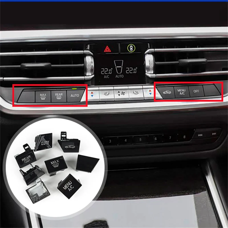 

Глянцевая черная кнопка переключателя вентиляционного отверстия панели управления переменного тока для BMW 3 серии G20 2020-2022 4 серии G22 2021-2022 G29 2019-2023