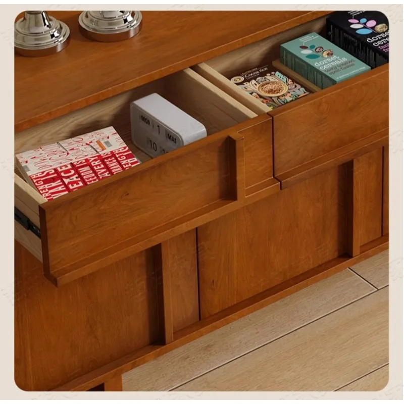 Боковой шкаф Шкафчик из массива дерева Средневековый шкаф Шкафчик Французский настенный шкаф-скелет Гостиная Ретро wabi sari