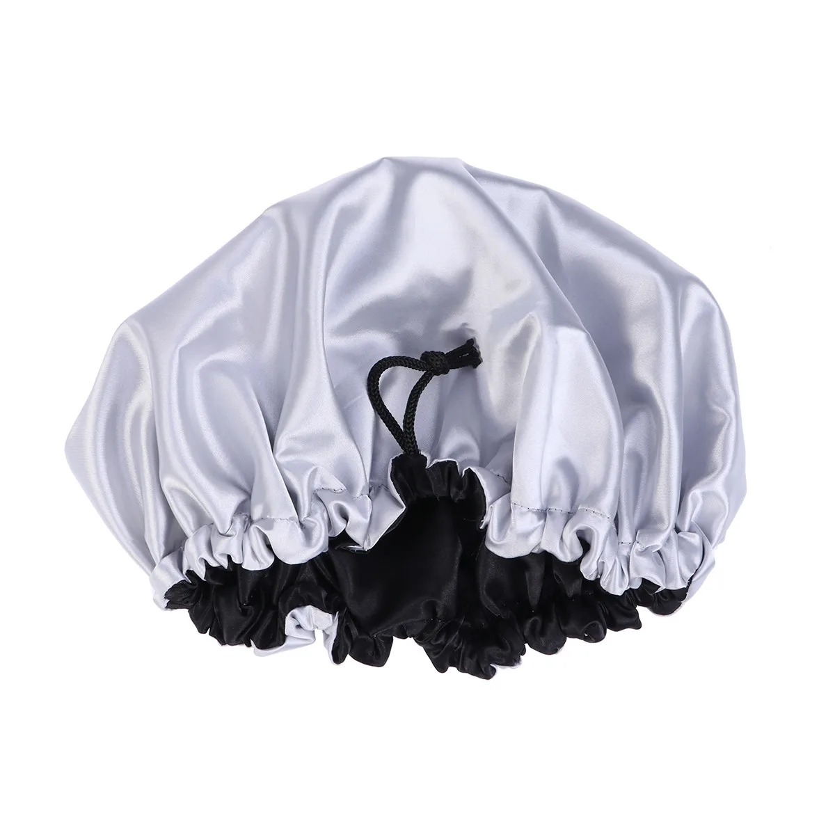 Double Layer Sleeping Cap for Women Made of Silk Drawstring Adjustable Bonnet Keeps Hair in Place during Sleep Makeup Face Care