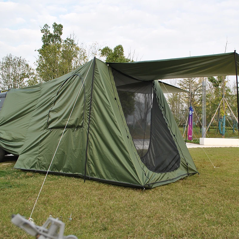 

3-4 Person Rear Tents with Awning, Car Camping Tent, SUV Minivan Back Tents, Tail Tent for Car Back, Big Doors with 2 Layers