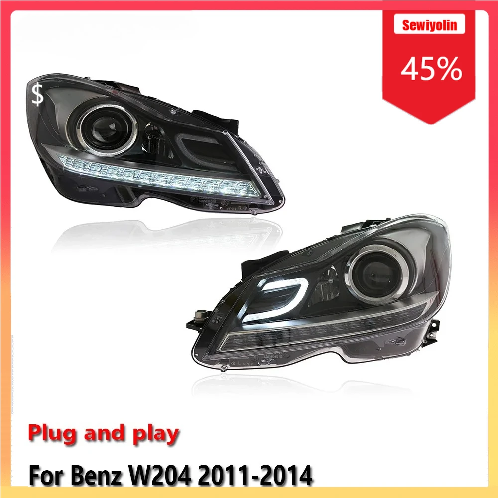 

Car Lamps Headlight Assemblies For Benz W204 2011-2014 Fog DRL Brake Turn Signal Lamp Plug and Play