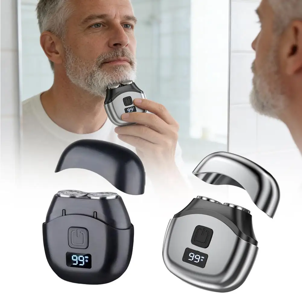 

Mini Electric Shaver USB Charging Digital Display Smart Shaver For Men Lightweight Waterproof Double Head Beard Trimmer Shaver