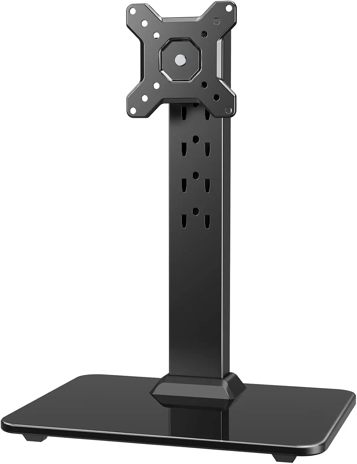 Freestanding VESA Monitor Stand for 13-34 inch Screens, Holds 44lbs, 5 Heights, 360 Rotation, 75x75/100x100mm