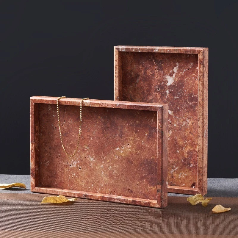 Light Luxury Marble Catchall Tray, Vintage Home Decor Entryway Organizer, Aesthetic Tabletop Storage Dish for Jewelry & Keys