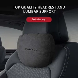 Car Neck Pillow Seat Headrest Lumbar Spine Protectio For LYNK CO 01 02 03+ 05 06 09 PHEV MHEV 2023 2024 Car Accessories Logo