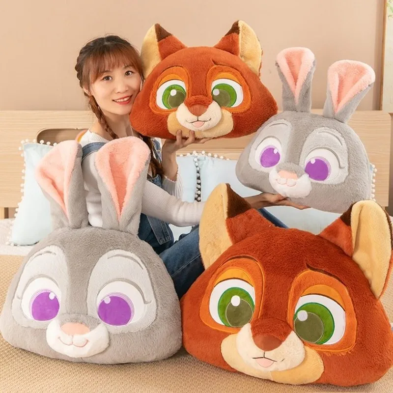 

Disney Zootopia Nick Wilde Bunny Plush Pillow Cute Creative Soft Stuffed Animal Head Cushion Sofa Bed Backrest Birthday Gift