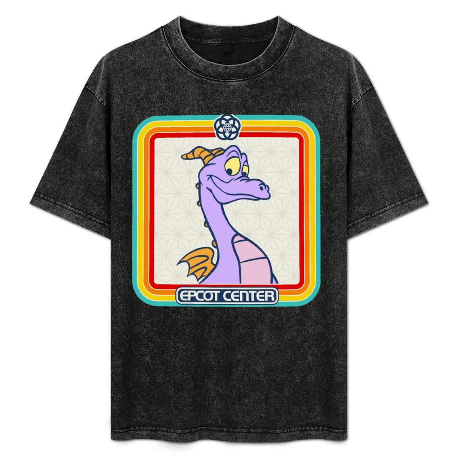 

EPCOT Center Figment Rainbow stripe Frame T-Shirt Athletic Quick Dry T-Shirt for Men