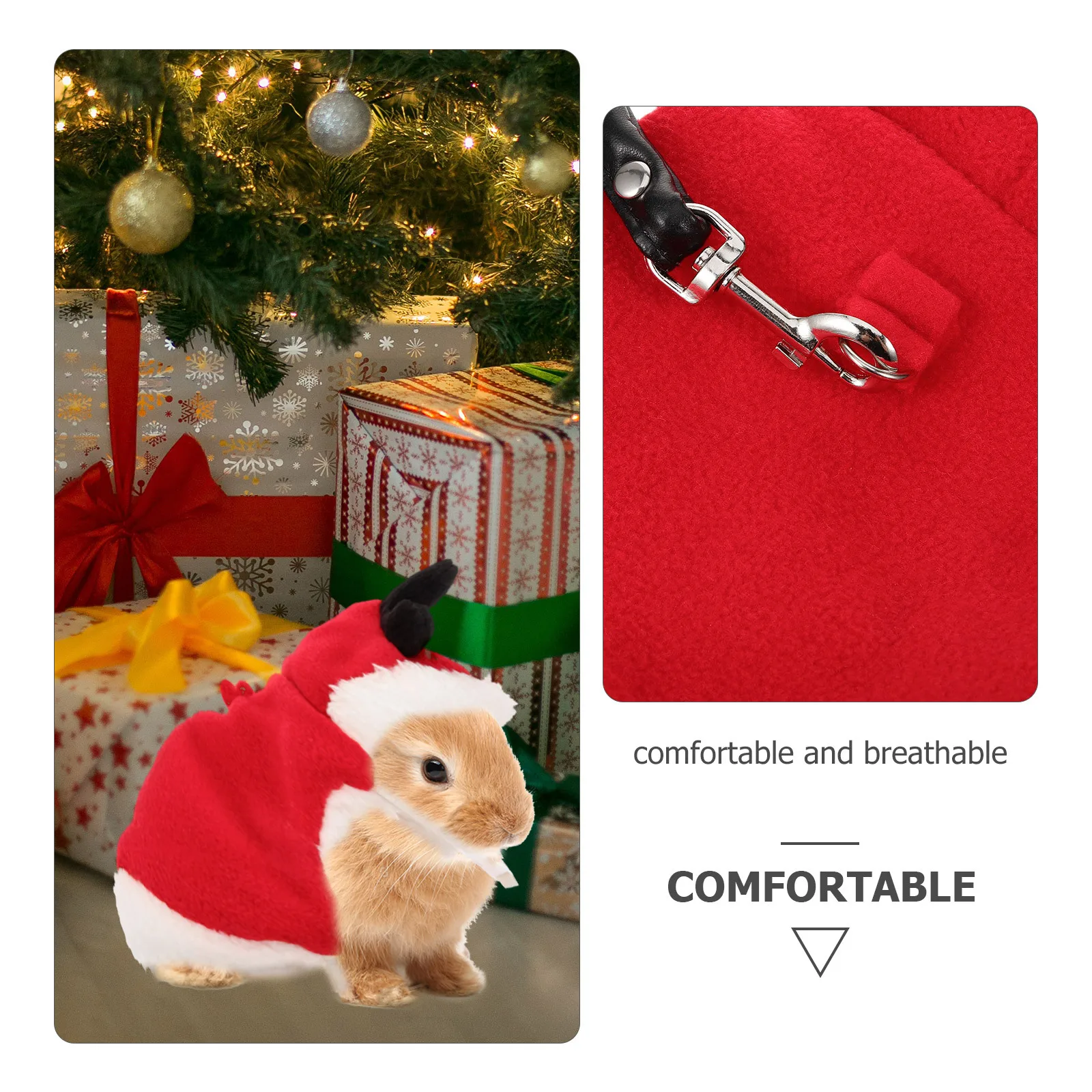 

Christmas Bunny Harness and Leash Small Animals Walking Rope Comfortable Adjustable Pet Clothes Pet Clothes Portable Pets Leash