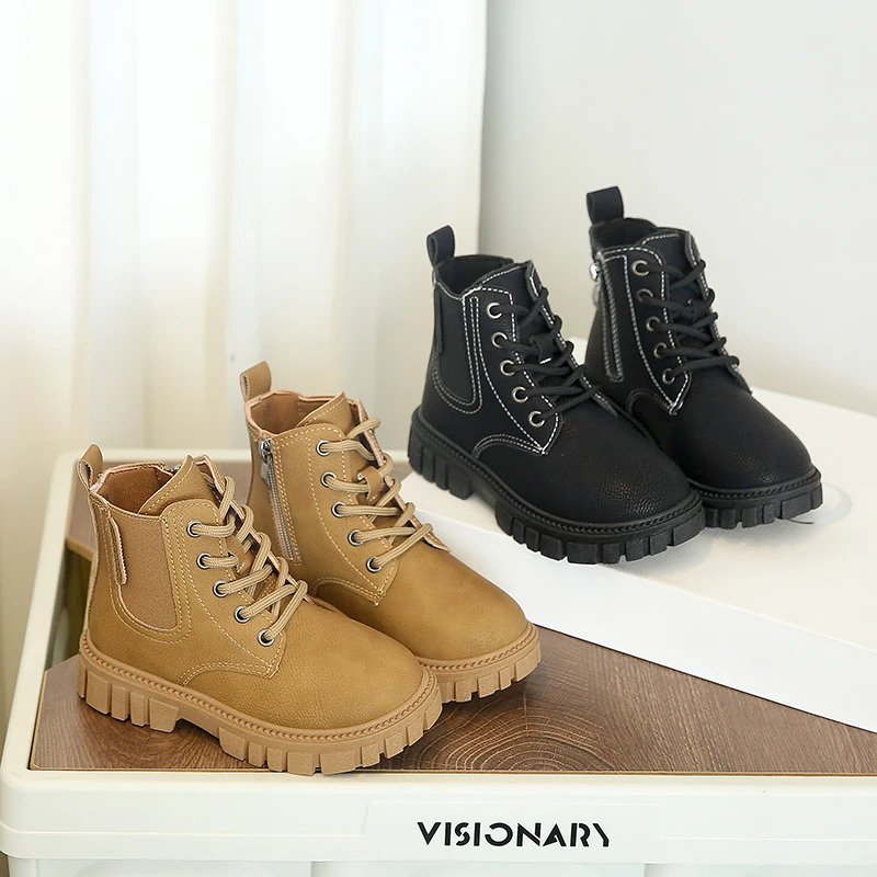 

Unisex Kids Ankle Boots for Boys Girls 2025 New Autumn Kids Ankle Boots Non-slip Retro Kids School Outdoor Hiking Boots Age5-8
