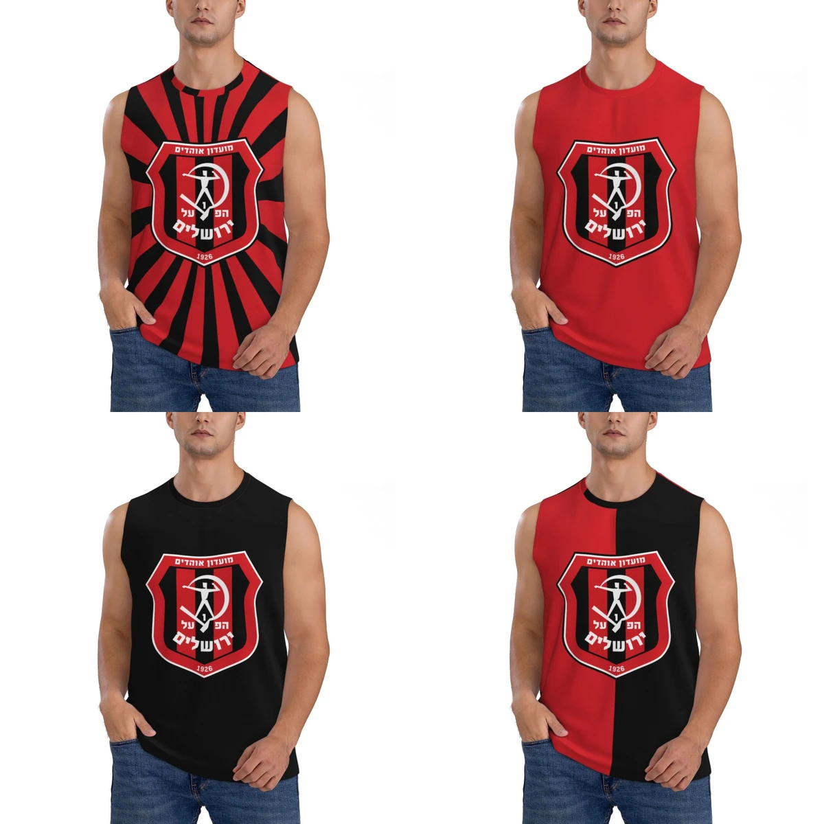 

Hapoel Jerusalem FC Athletic Men's Hd Print Cotton Tank Top Muscle Tee Sleeveless T-Shirt Tagless Tank Undershirt